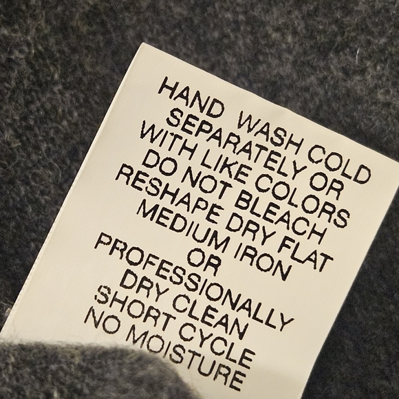 Italy wool blend gray V-neck Button front Academia Office Women cardigan size L - Picture 9 of 9